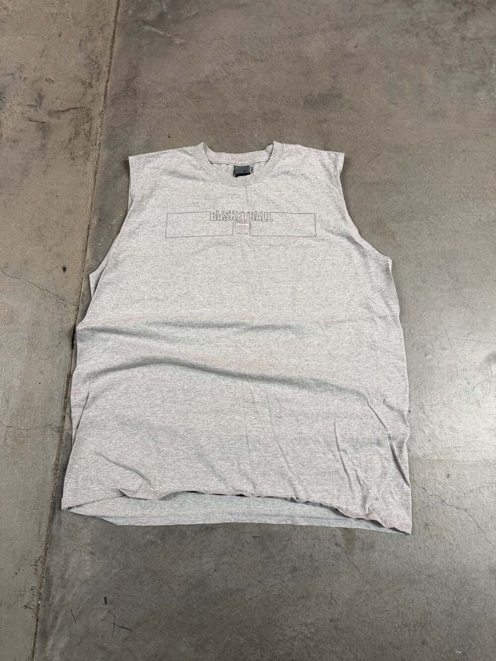 Nike 00s Basketball Size XL Gray Cotton Tank Top Sleeveless Shirt